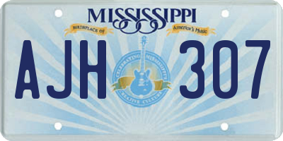 MS license plate AJH307