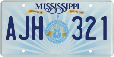 MS license plate AJH321