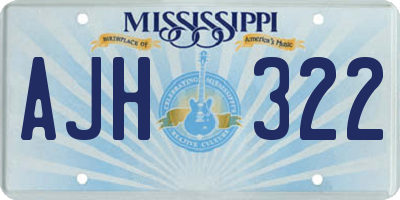 MS license plate AJH322
