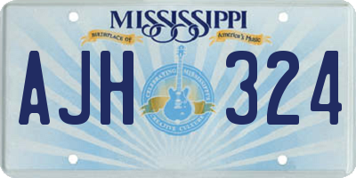 MS license plate AJH324