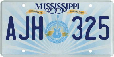 MS license plate AJH325