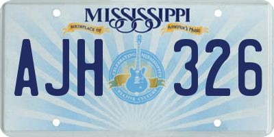 MS license plate AJH326