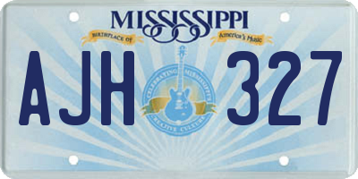 MS license plate AJH327