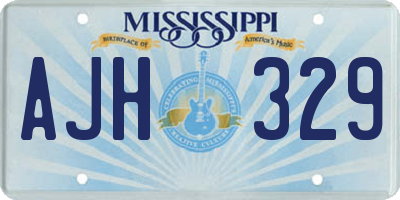 MS license plate AJH329