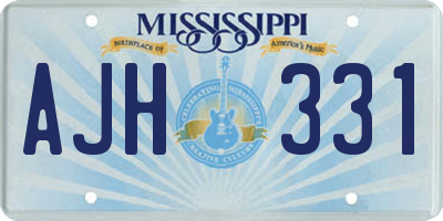 MS license plate AJH331