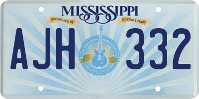 MS license plate AJH332