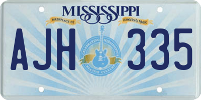 MS license plate AJH335