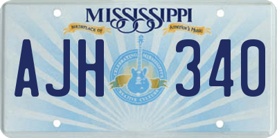 MS license plate AJH340
