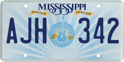 MS license plate AJH342