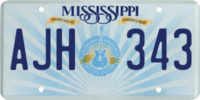 MS license plate AJH343