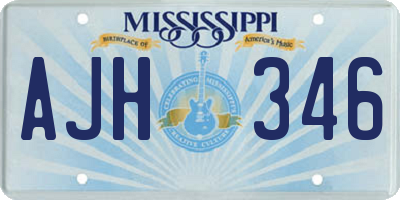 MS license plate AJH346
