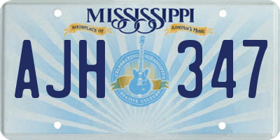 MS license plate AJH347