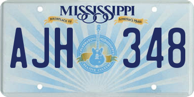 MS license plate AJH348