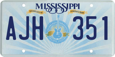 MS license plate AJH351