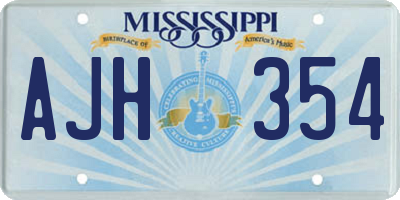 MS license plate AJH354