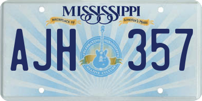 MS license plate AJH357