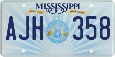 MS license plate AJH358