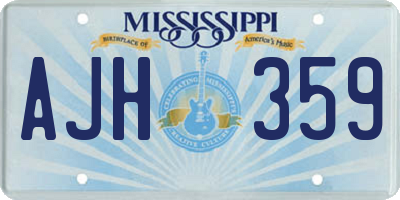 MS license plate AJH359
