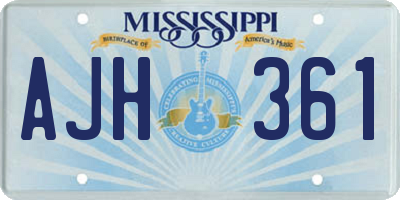MS license plate AJH361