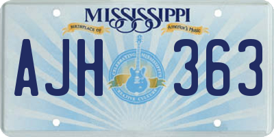 MS license plate AJH363