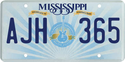 MS license plate AJH365