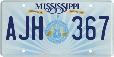 MS license plate AJH367