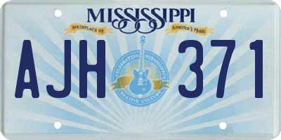 MS license plate AJH371