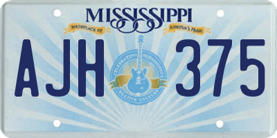 MS license plate AJH375