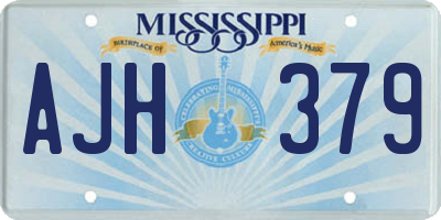 MS license plate AJH379