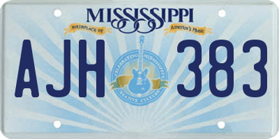 MS license plate AJH383