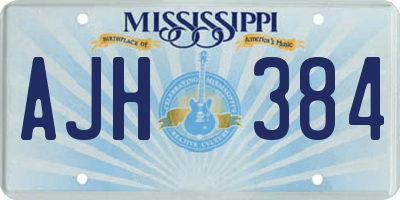 MS license plate AJH384