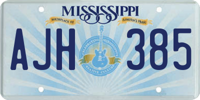 MS license plate AJH385
