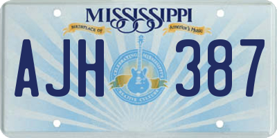 MS license plate AJH387