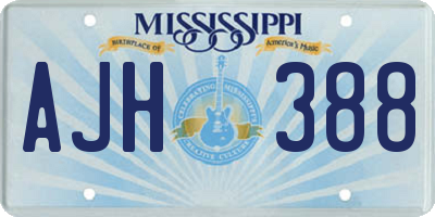 MS license plate AJH388