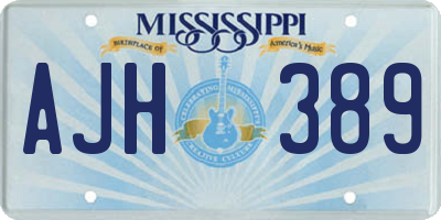 MS license plate AJH389