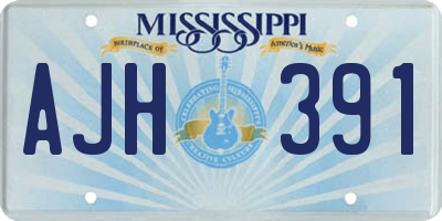 MS license plate AJH391