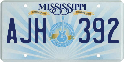 MS license plate AJH392