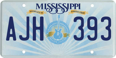 MS license plate AJH393