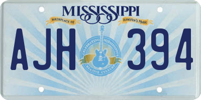 MS license plate AJH394
