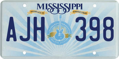 MS license plate AJH398