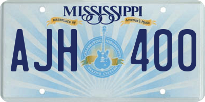 MS license plate AJH400