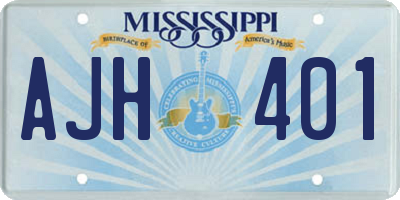 MS license plate AJH401