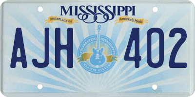MS license plate AJH402