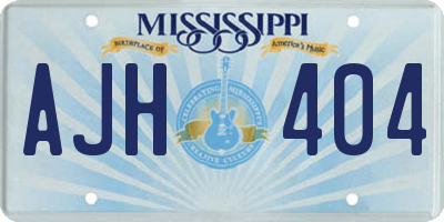 MS license plate AJH404