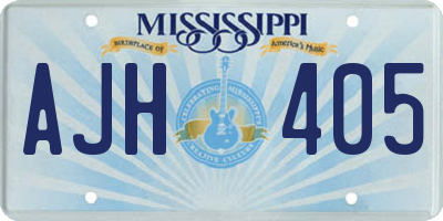 MS license plate AJH405