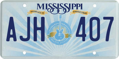 MS license plate AJH407