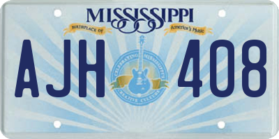 MS license plate AJH408