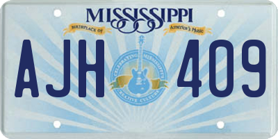 MS license plate AJH409