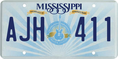 MS license plate AJH411