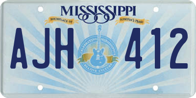 MS license plate AJH412
